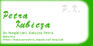 petra kubicza business card